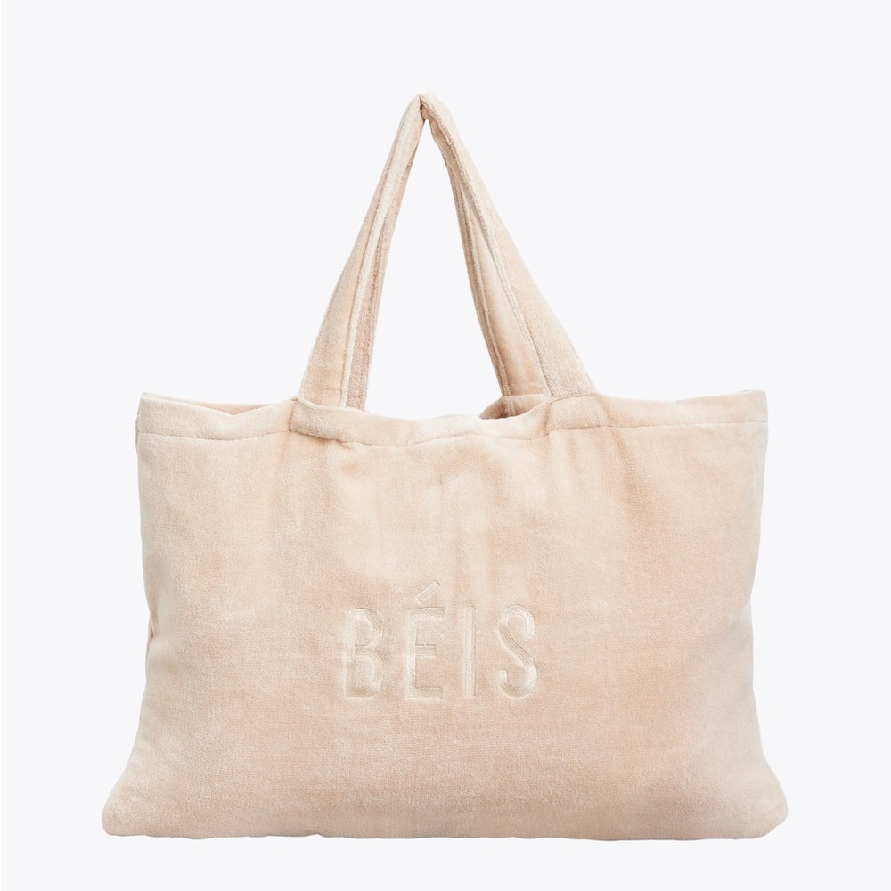 BEIS Terry Towel Tote in Beige